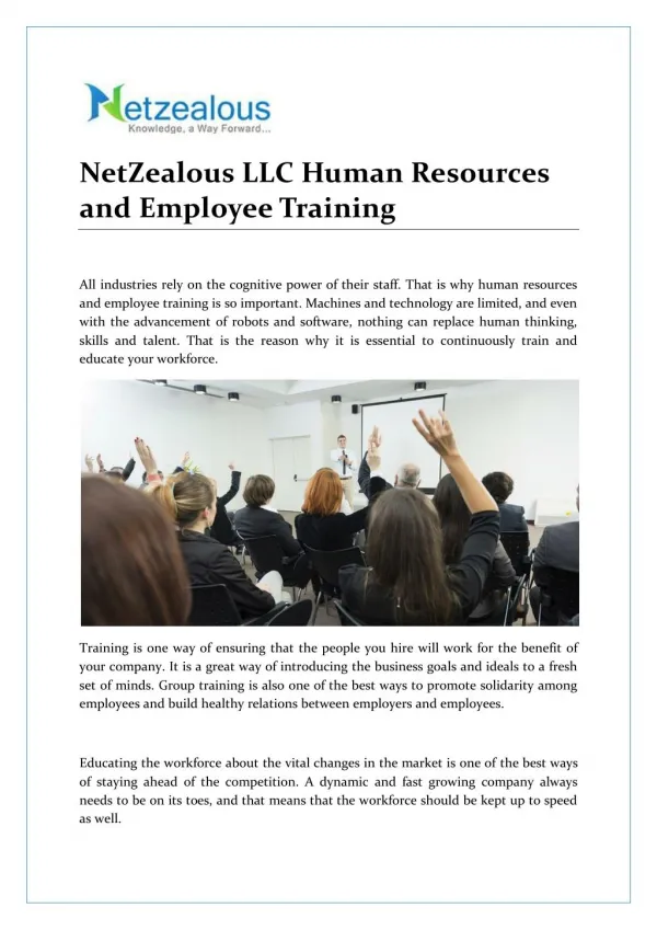NetZealous LLC Human Resources and Employee Training