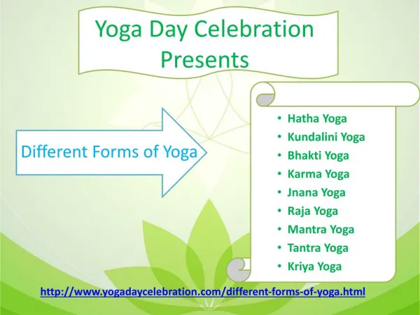 Different forms of Yoga on yogadaycelebration.com