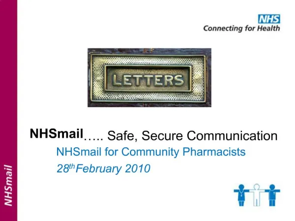 NHSmail for Community Pharmacists 28th February 2010