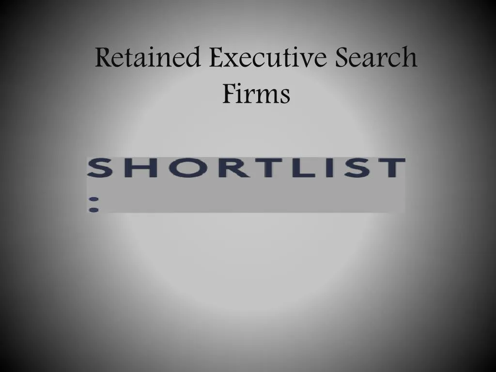 retained executive search firms