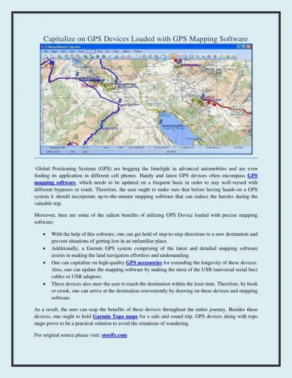 Capitalize on GPS Devices Loaded with GPS Mapping Software