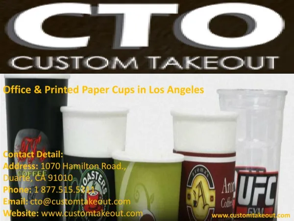 Office & Printed Paper Cups in Los Angeles