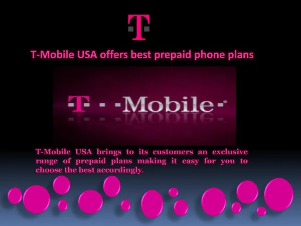 T-Mobile USA offers best prepaid phone plans