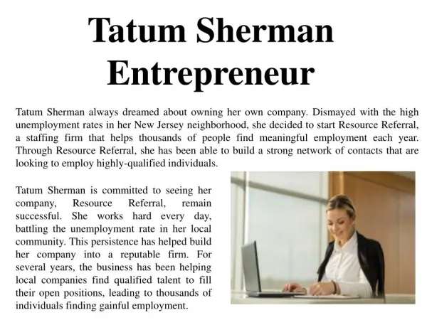 Tatum Sherman - Entrepreneur