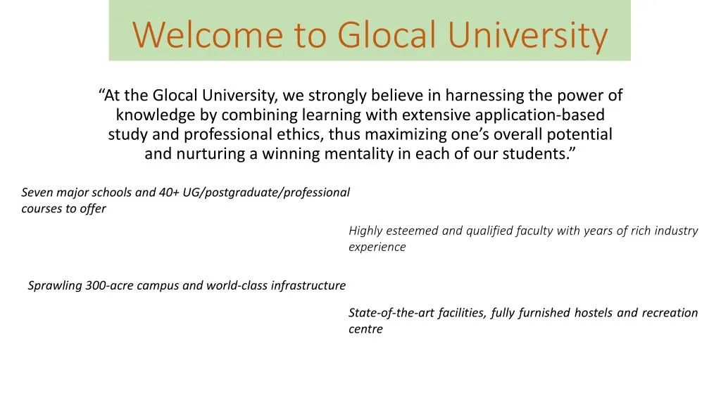 welcome to glocal university