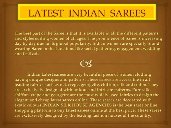 LATEST INDIAN SAREE