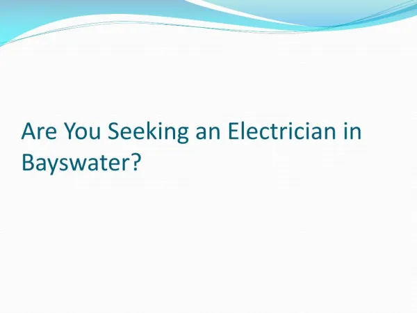 Electrician bayswater