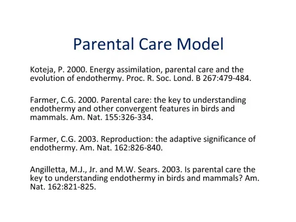 Parental Care Model