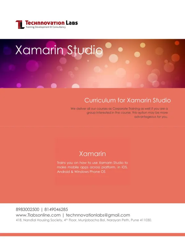 xamarin best professional corporate trainer