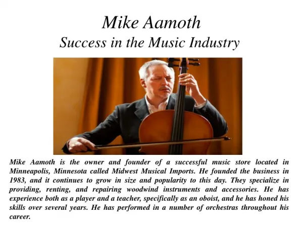 Mike Aamoth - Success in the Music Industry