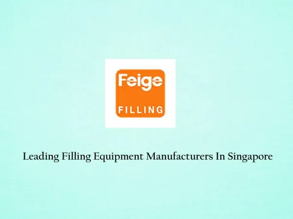 Filling Equipment Manufacturers