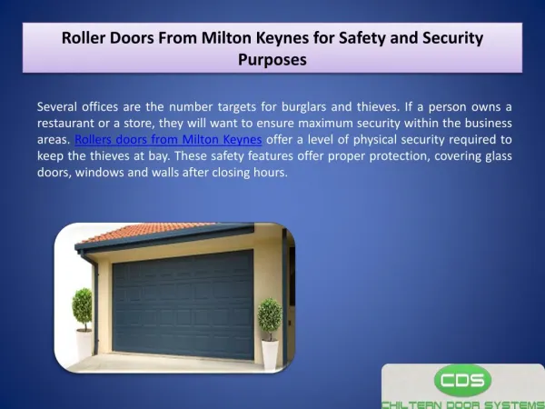 Roller Doors From Milton Keynes for Safety and Security Purposes