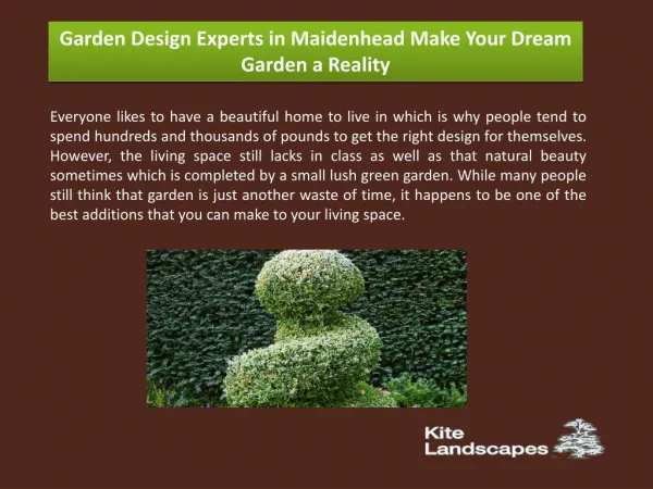 Garden Design Experts in Maidenhead Make Your Dream Garden a Reality
