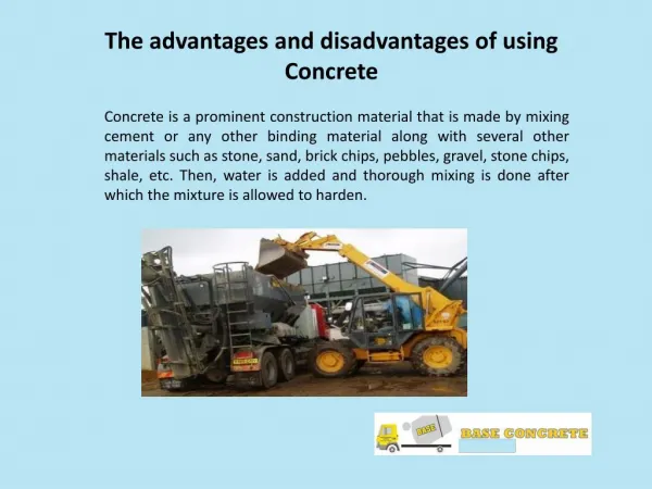 The advantages and disadvantages of using Concrete