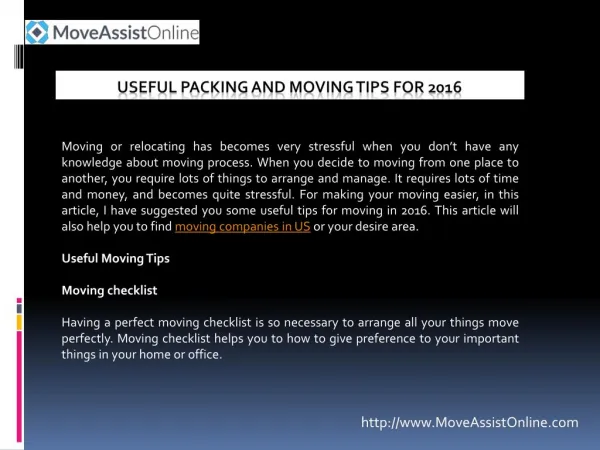 Best Packing and Moving Tips for 2016