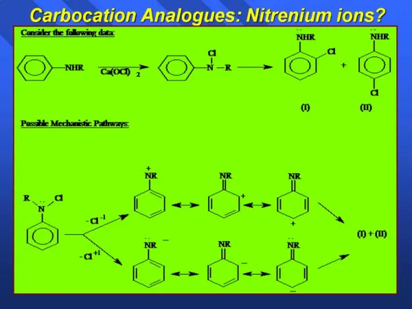 Carbocation Analogues: Nitrenium ions
