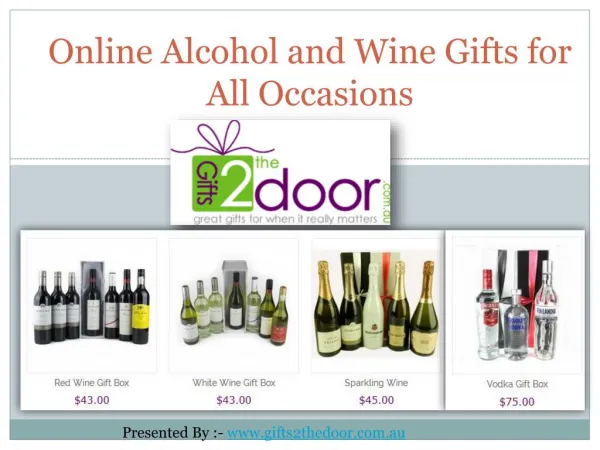 Shop Online Alcohol and Wine Gifts in Australia