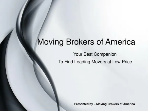 Moving Brokers of America – Find Low Price Moving Agents