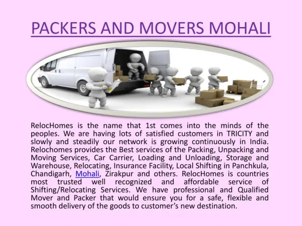 Packers and Movers service in Mohali