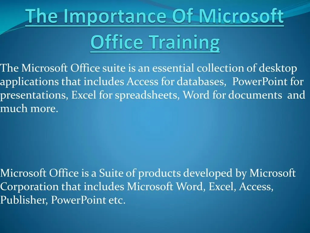 the importance of microsoft office training