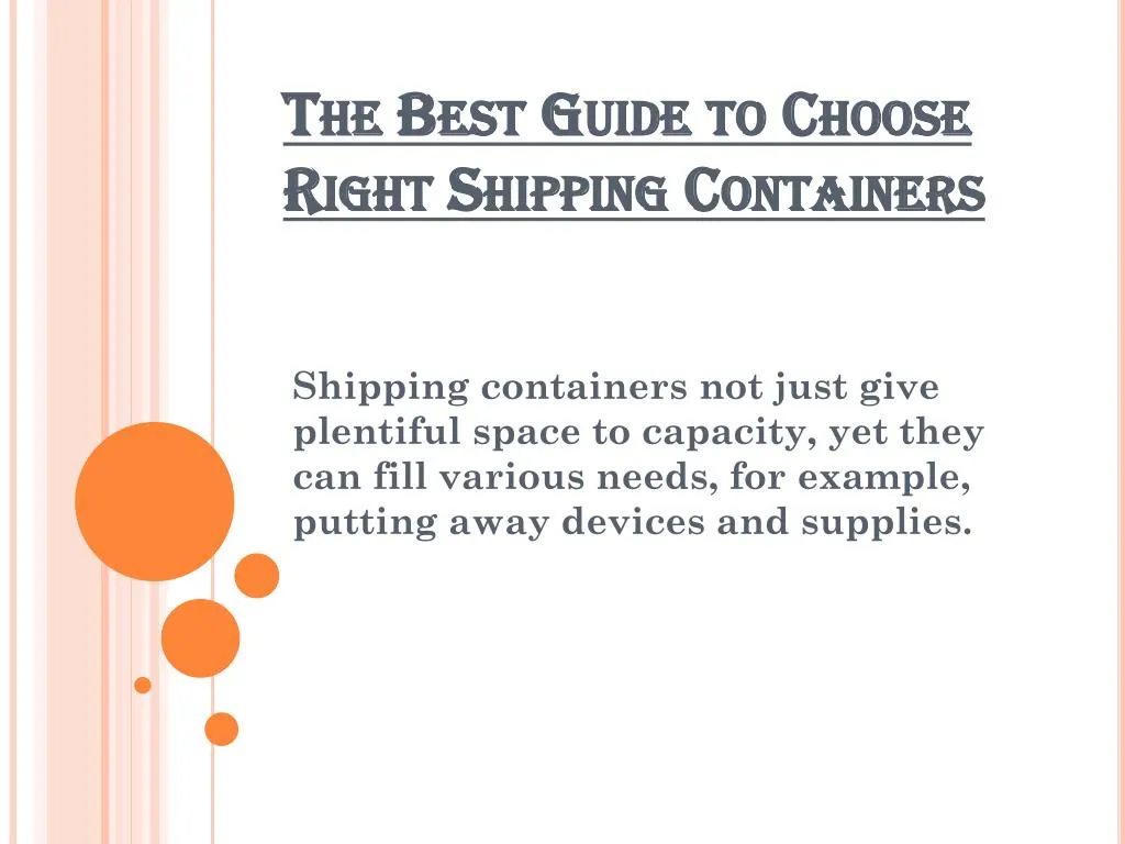 the best guide to choose right shipping containers