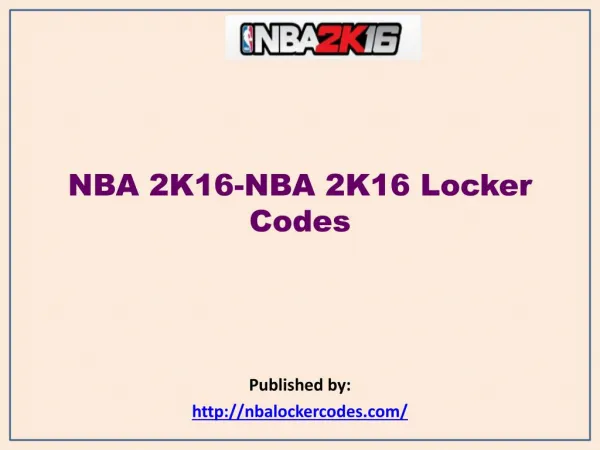 NBA 2K16-NBA 2K16 Locker Codes