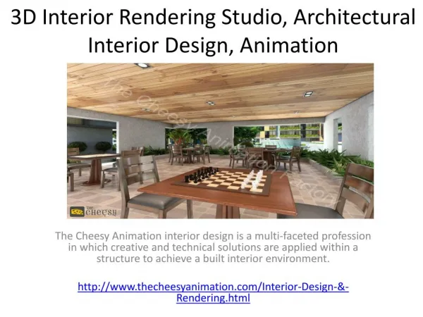 3D Interior Rendering Studio, Architectural Interior Design, Animation