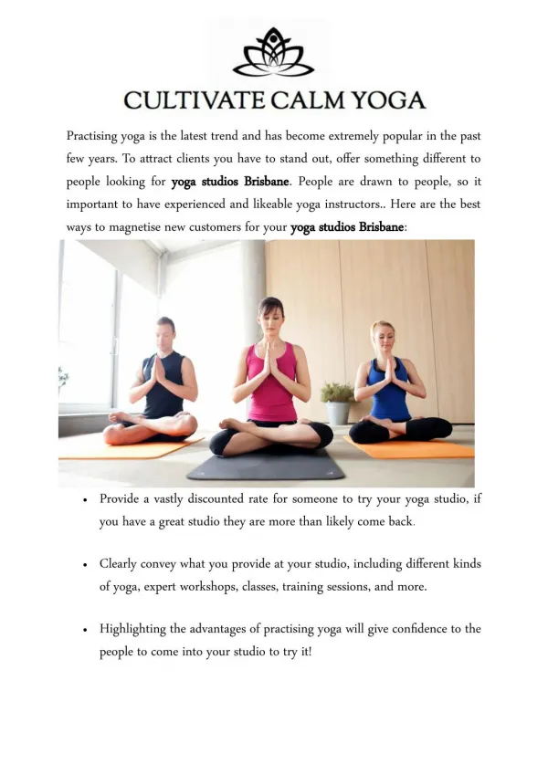 The Best Ways to Attract New Clients to Your Yoga Studios Brisbane