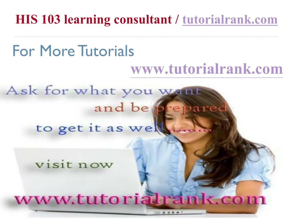 his 103 learning consultant tutorialrank com