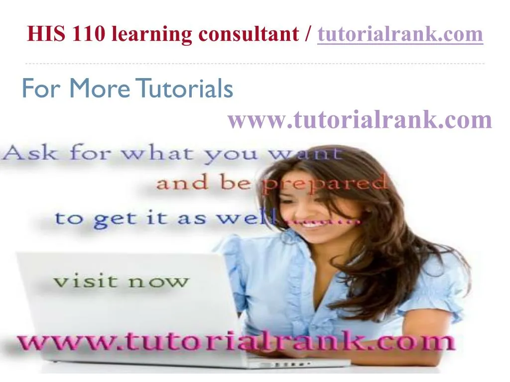 his 110 learning consultant tutorialrank com