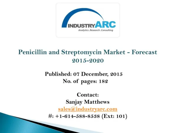 Penicillin and Streptomycin Market: North America leads the market with high market shares.