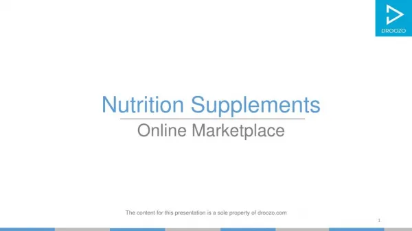 Buy Nutrition Supplements online on Droozo.com
