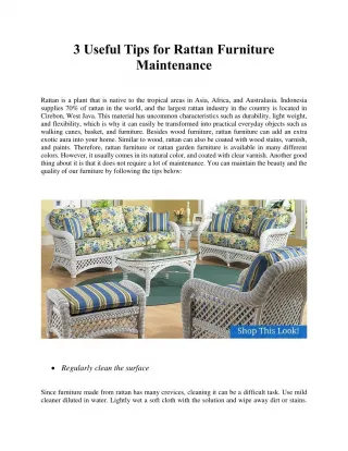 3 Useful Tips for Rattan Furniture Maintenance - slide 1