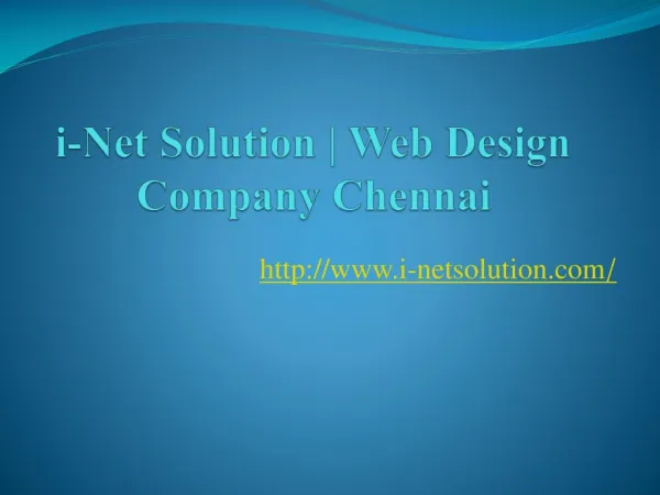 i-Net Solution, Web Design Company Chennai