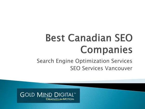 Best Canadian SEO Companies - Goldminddigital.com