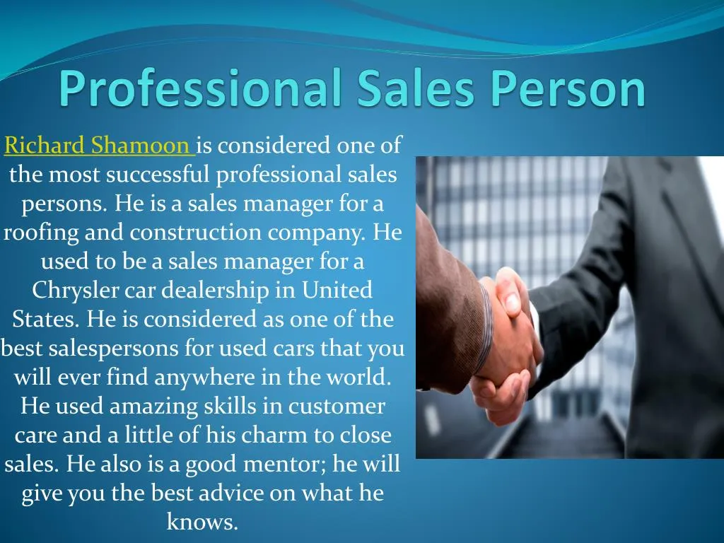 professional sales person