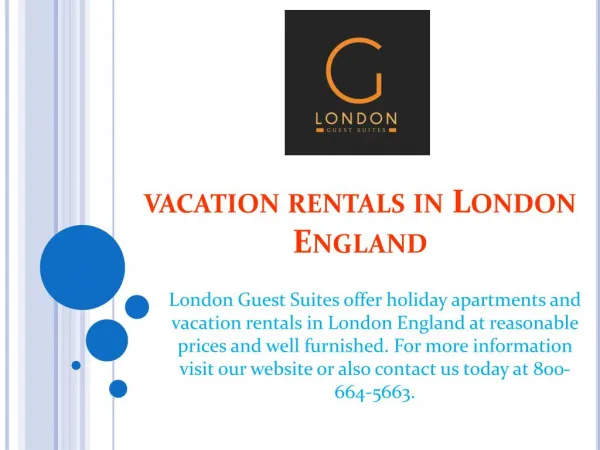 vacation rentals in london england