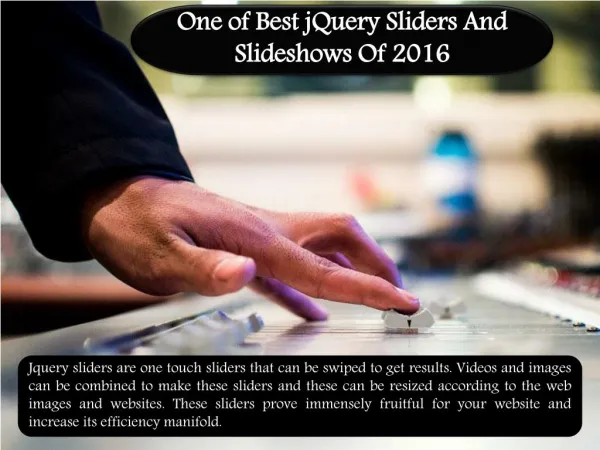 One of Best jQuery Sliders and Slideshows of 2016