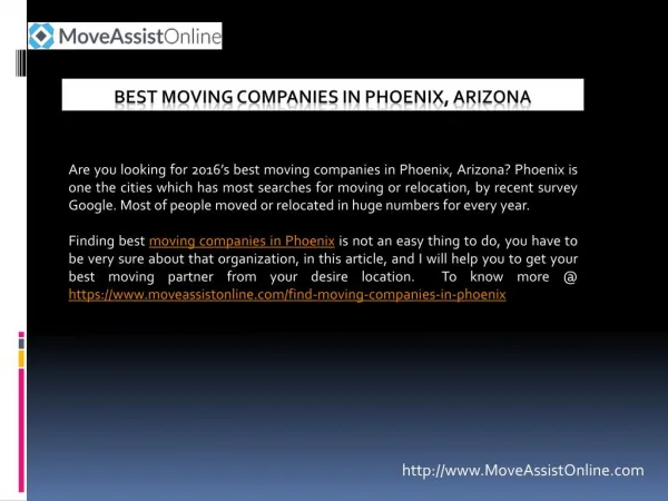 Find Top Moving Companies in Phoenix, Arizona