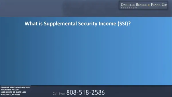 What is Supplemental Security Income?