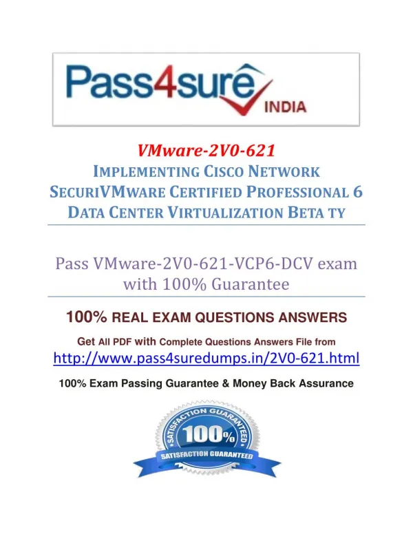 Pass4sure 2V0-621 Exam Question