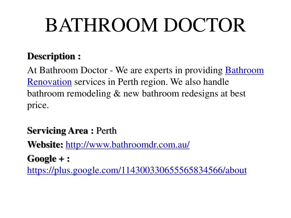 bathroom doctor