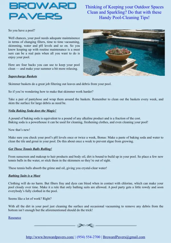 Thinking of Keeping your Outdoor Spaces Clean and Sparkling? Do that with these Handy Pool-Cleaning Tips!