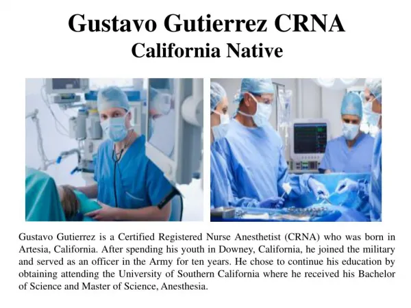 Gustavo Gutierrez CRNA - California Native