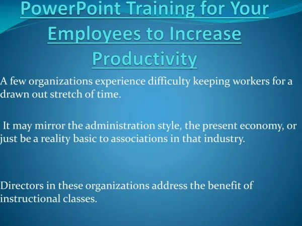 PowerPoint Training for Your Employees to Increase Productivity