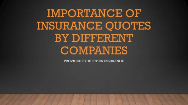 Importance Of Insurance Quotes By Different Companies