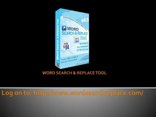 How can I use word find and replace tool?