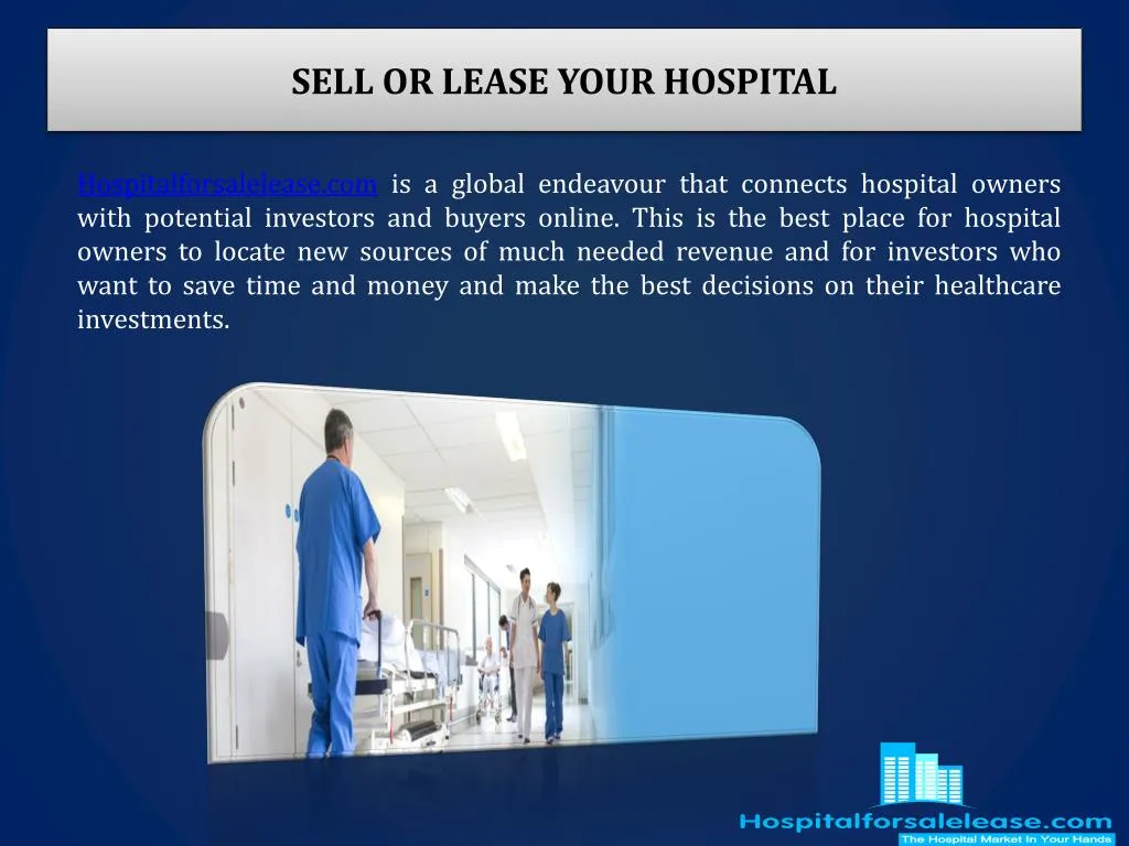 sell or lease your hospital