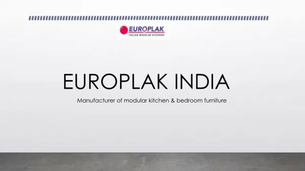 Europlak India - modular kitchen manufacturers India