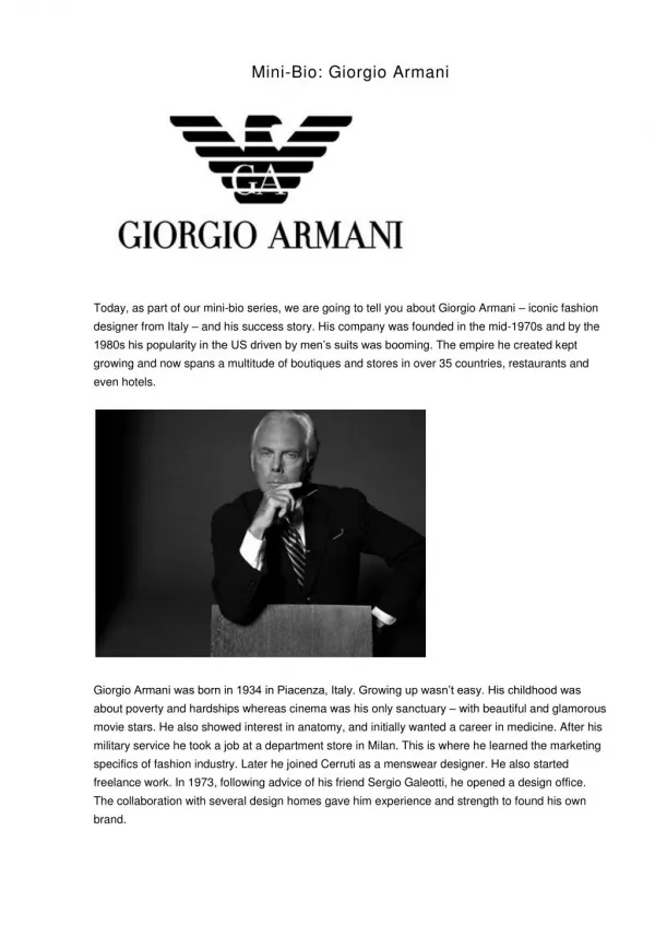 Mini-Bio: Giorgio Armani